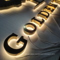 Backlit advertising customized sign metal mirror finished channel 3d logo signs led lighting letters